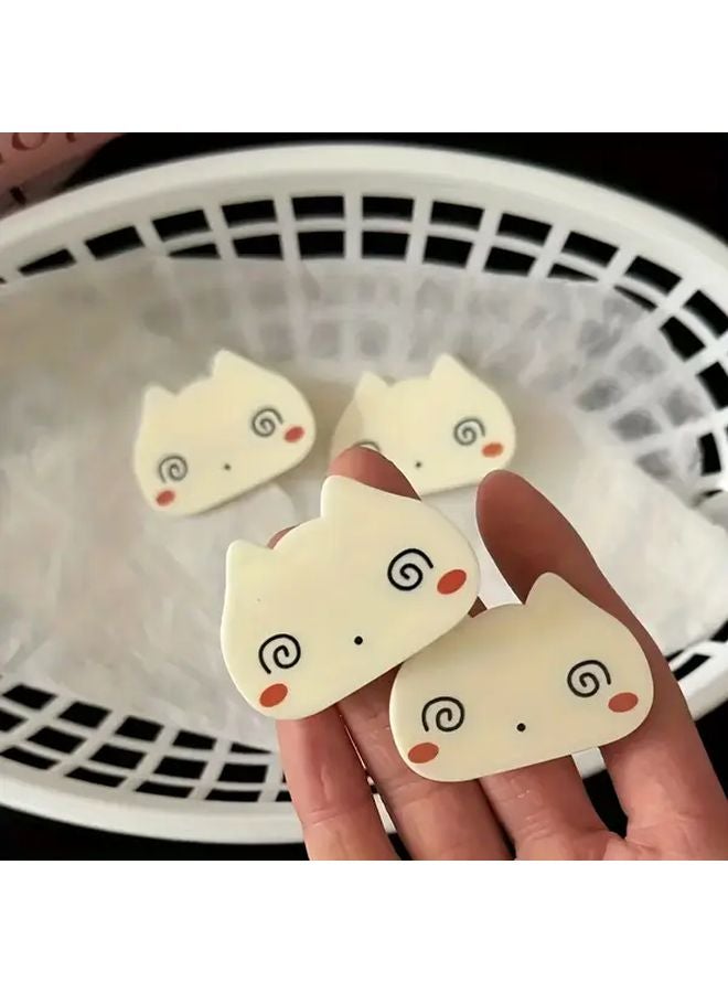 Cute White Cat Hair Clips 2pcs Resin Hair Accessory For Women Ponytails Buns Updos - Image 1